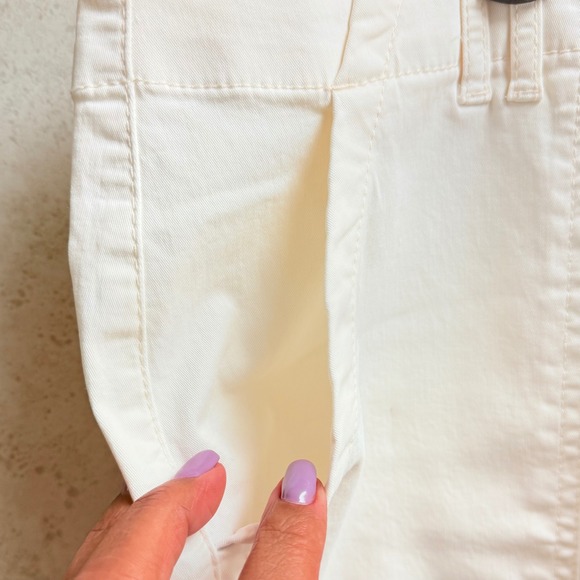 Pilcro Anthropology Sz 33 Womens Off White Frayed Hem Stretch Pockets Pants - Picture 8 of 10